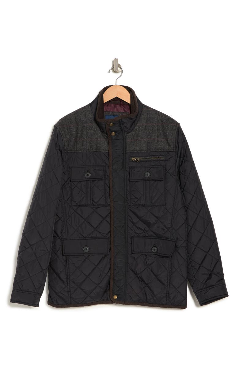 Cole Haan Quilted Utility Pocket Jacket, Alternate, color, Black