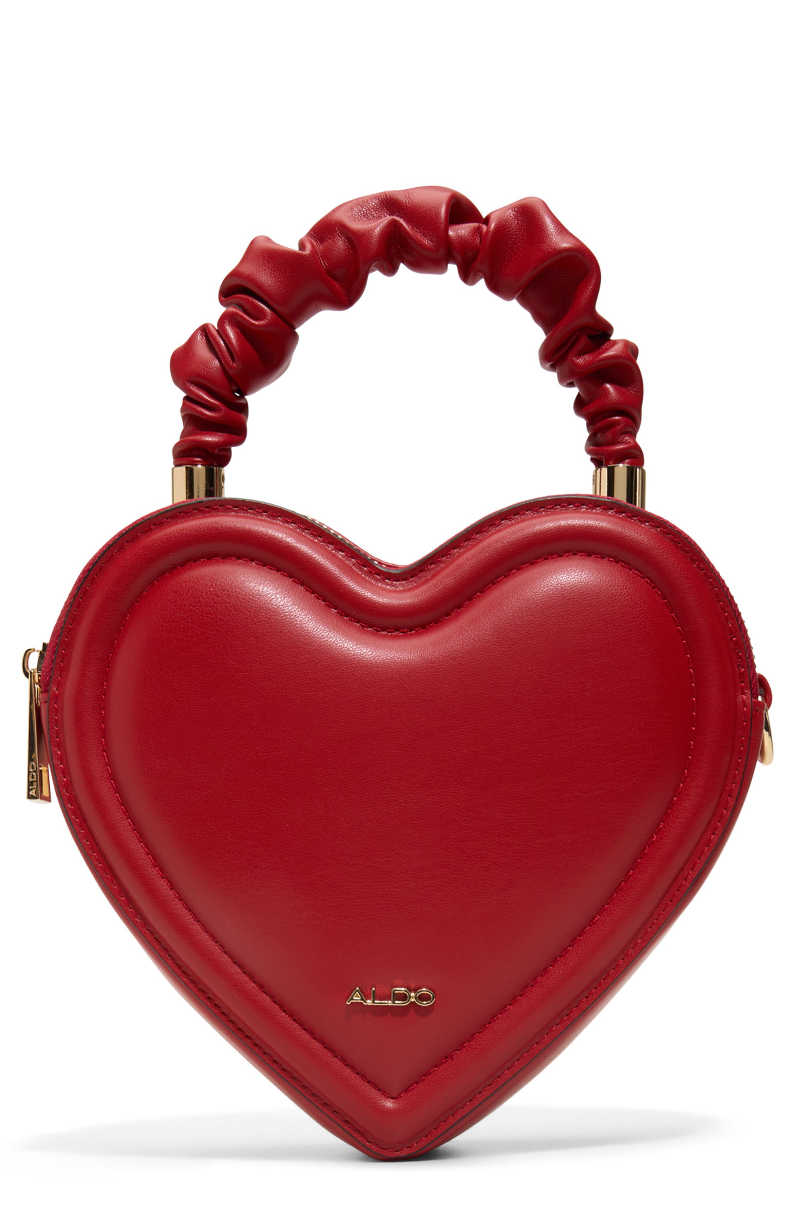 ALDO Javaberel Faux Leather Heart Crossbody Bag, Main, color, Open Red