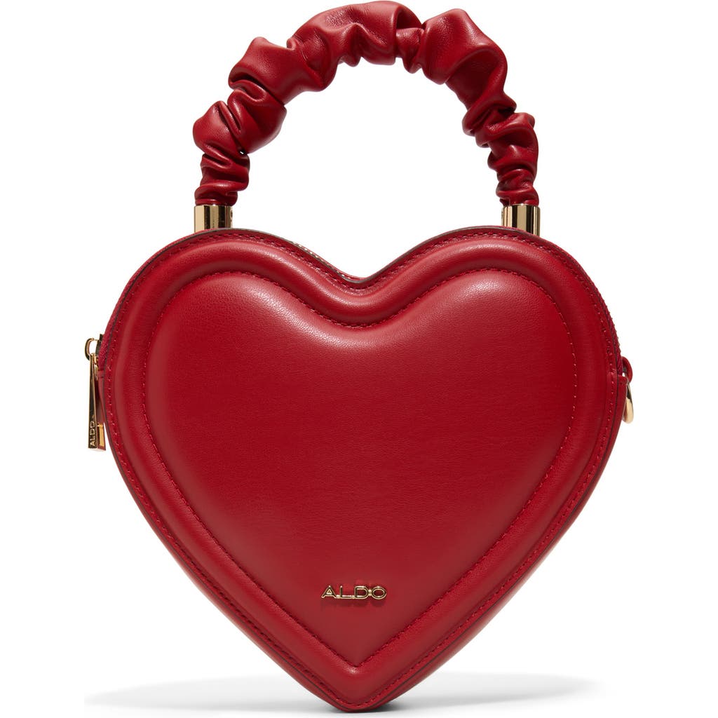 Aldo Javaberel Faux Leather Heart Crossbody Bag In Red
