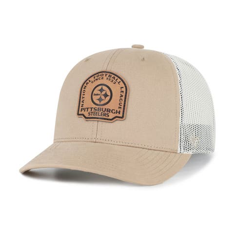 Men's '47 Khaki Pittsburgh Steelers Bonehide Trucker Adjustable Hat
