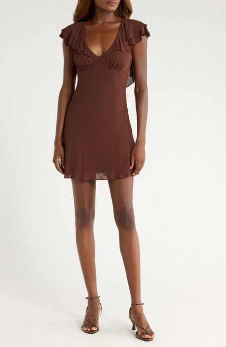 Reformation Arni Cap Sleeve Empire Waist Minidress