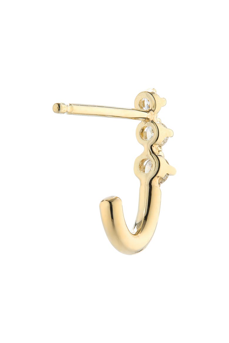 14K Gold Diamond J-Hook Stud Earrings, Alternate, color, 14K YELLOW GOLD