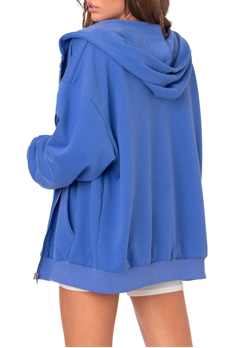 New York Oversize Front-Zip Hoodie, Alternate, color, BLUE