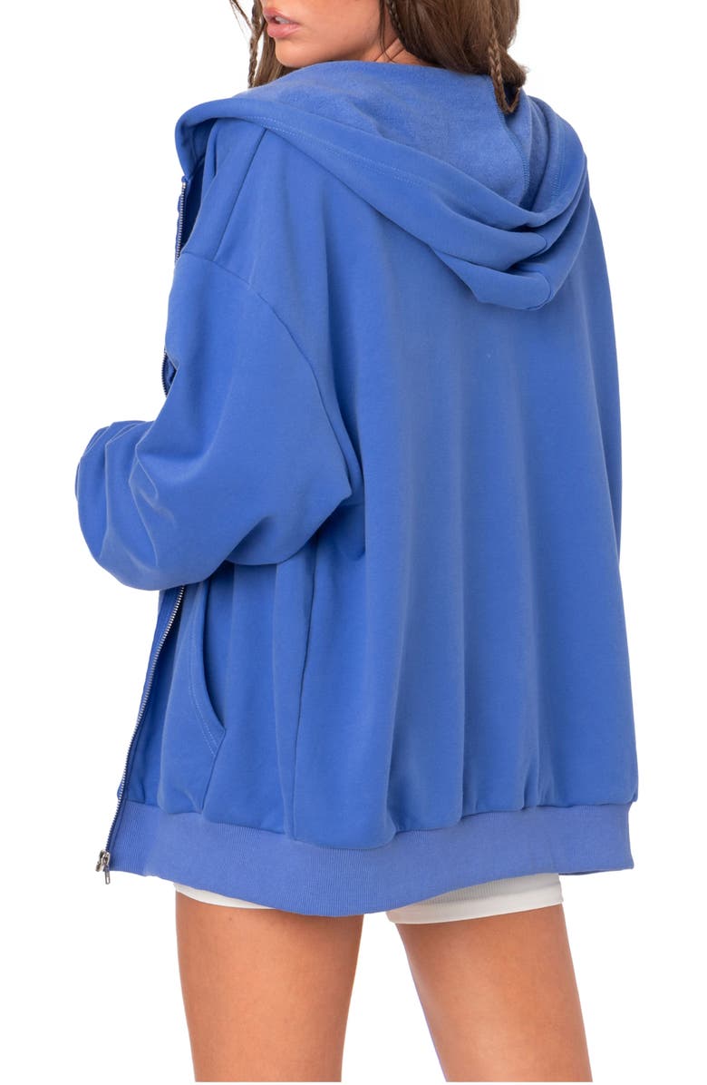 EDIKTED New York Oversize Front-Zip Hoodie, Alternate, color, Blue