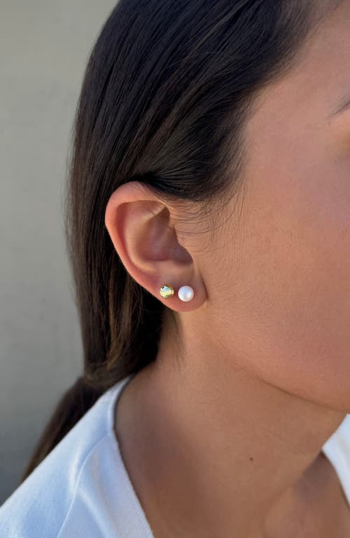 Adornia 14k Plated 5mm Pearl Stud Earring Set In Gold