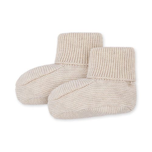 Hope & Henry Baby Organic Sweater Bonnet And Bootie Set, Infant In Light Oatmeal Bonnet Set