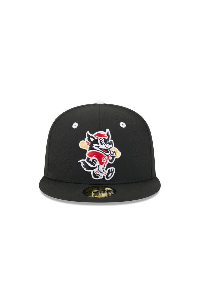 Men's New Era  Black Erie SeaWolves Theme Nights 59FIFTY Fitted Hat, Alternate, color, Black