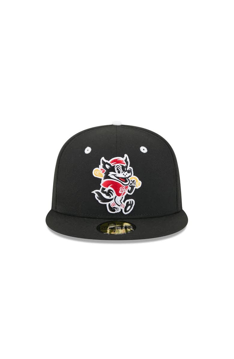 New Era Men's New Era Black Erie SeaWolves Theme Nights 59FIFTY Fitted Hat, Alternate, color, Black