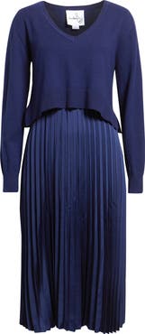 Sam Edelman Pleated Slipdress and Sweater Set