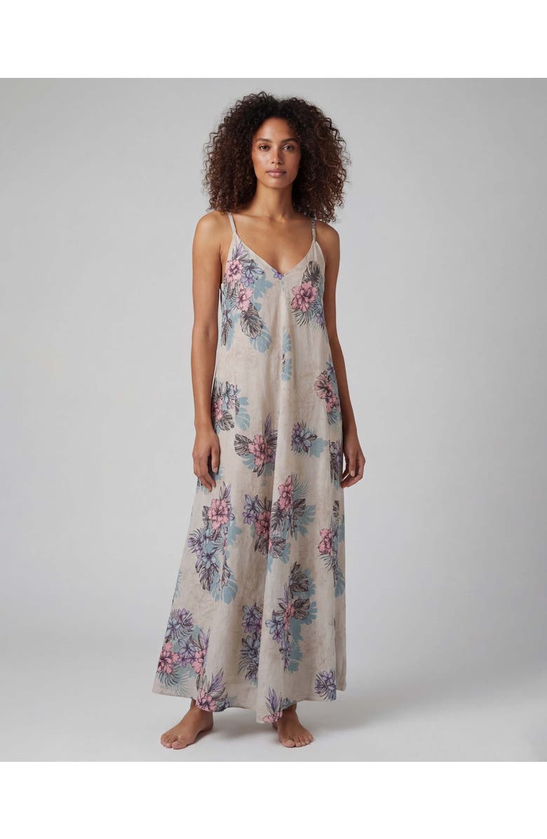 Lords of Harlech Exotic Floral Womens Linen Oversized Dress, Main, color, Exotic Floral Natural