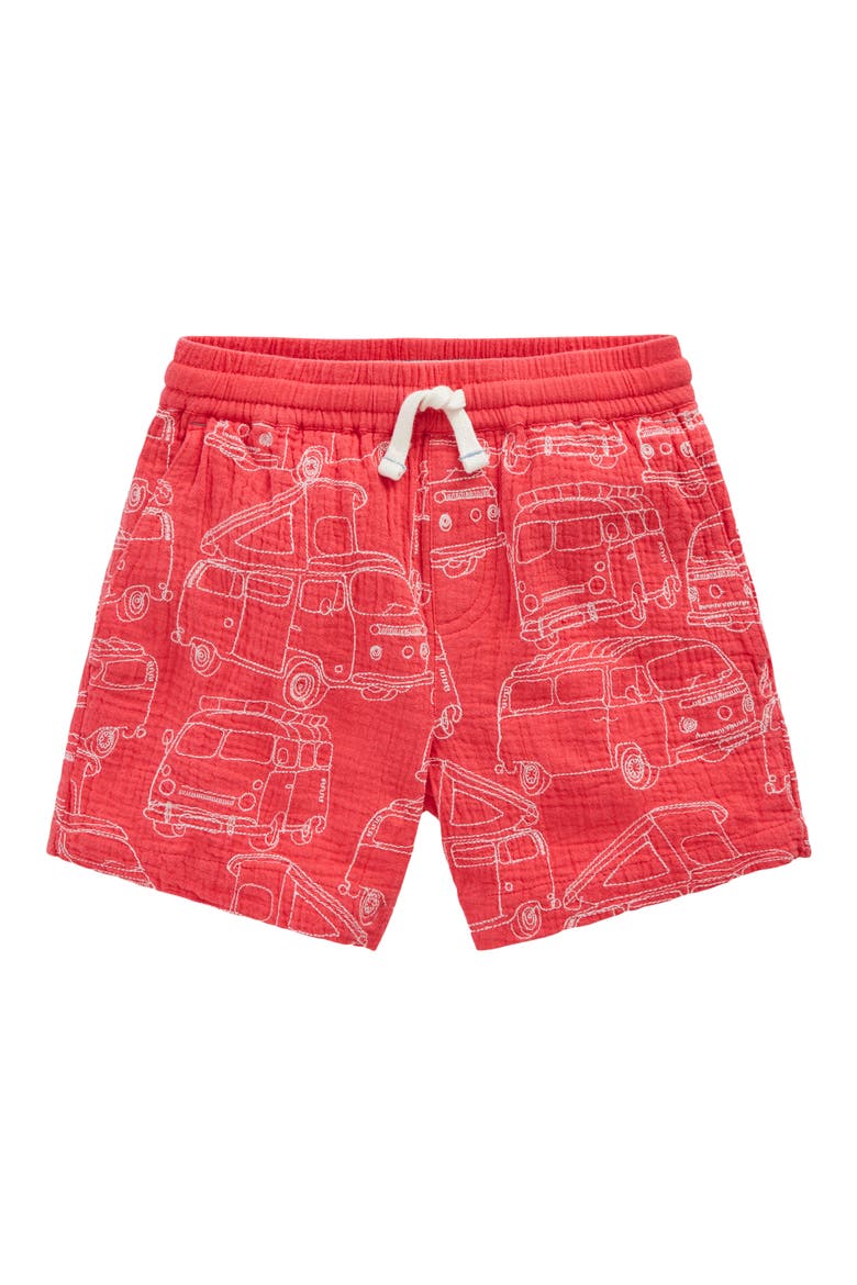 Kids' Double Cloth Shorts, Main, color, JAM RED CAMPER VAN
