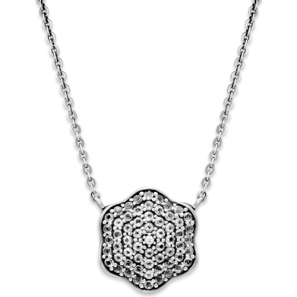 Samuel B. Pavé White Topaz Clover Pendant Necklace In Metallic