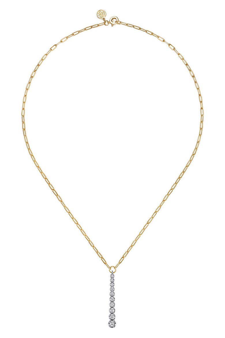 Bujukan Linear Diamond Pendant Necklace, Alternate, color, TWO TONE