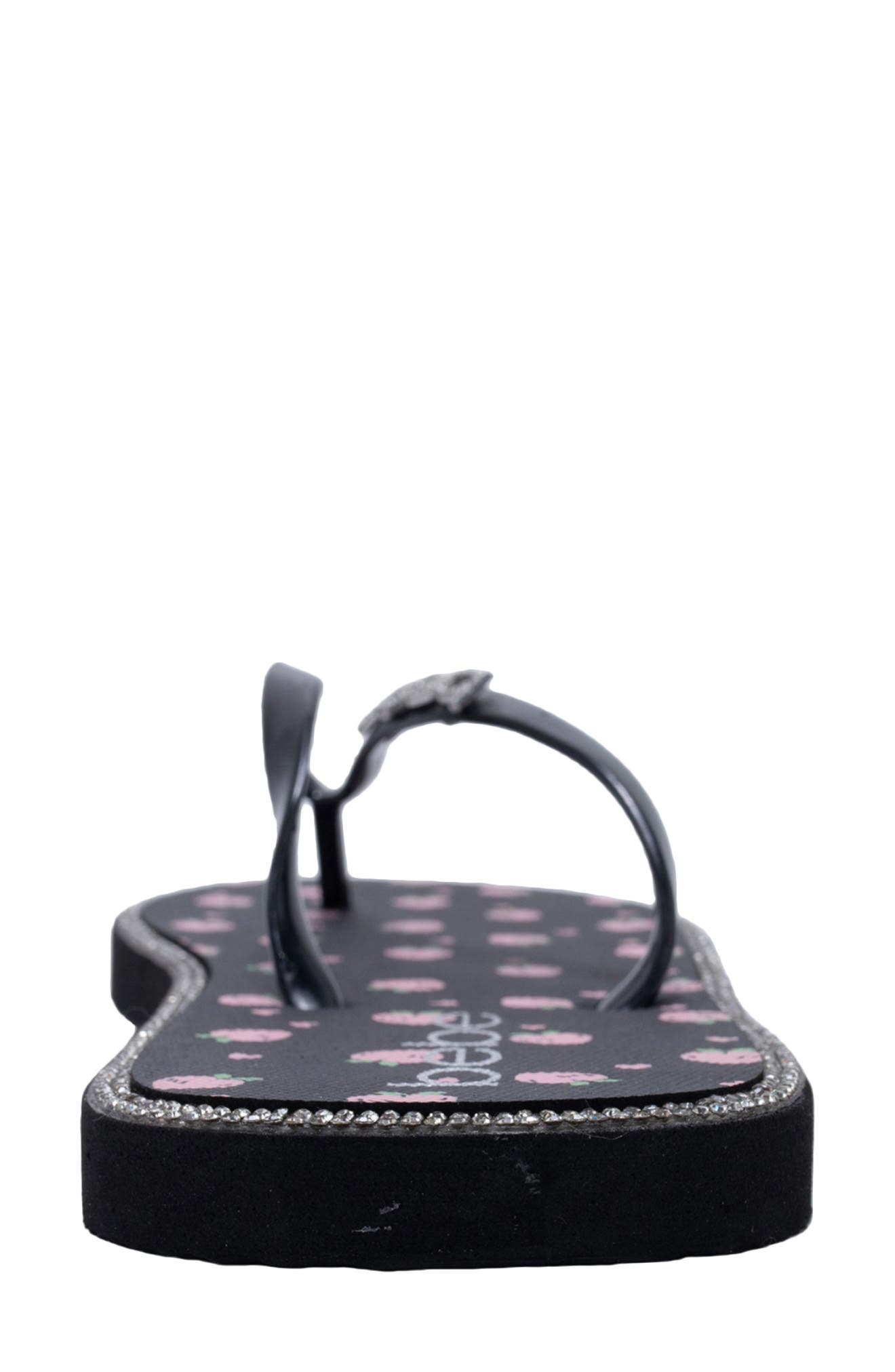 bebe Peach Flip Flop, Alternate, color, Black