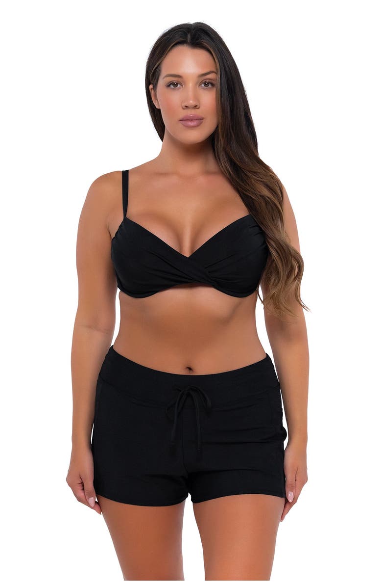 Sunsets Laguna Swim Short Bottoms, Alternate, color, Black