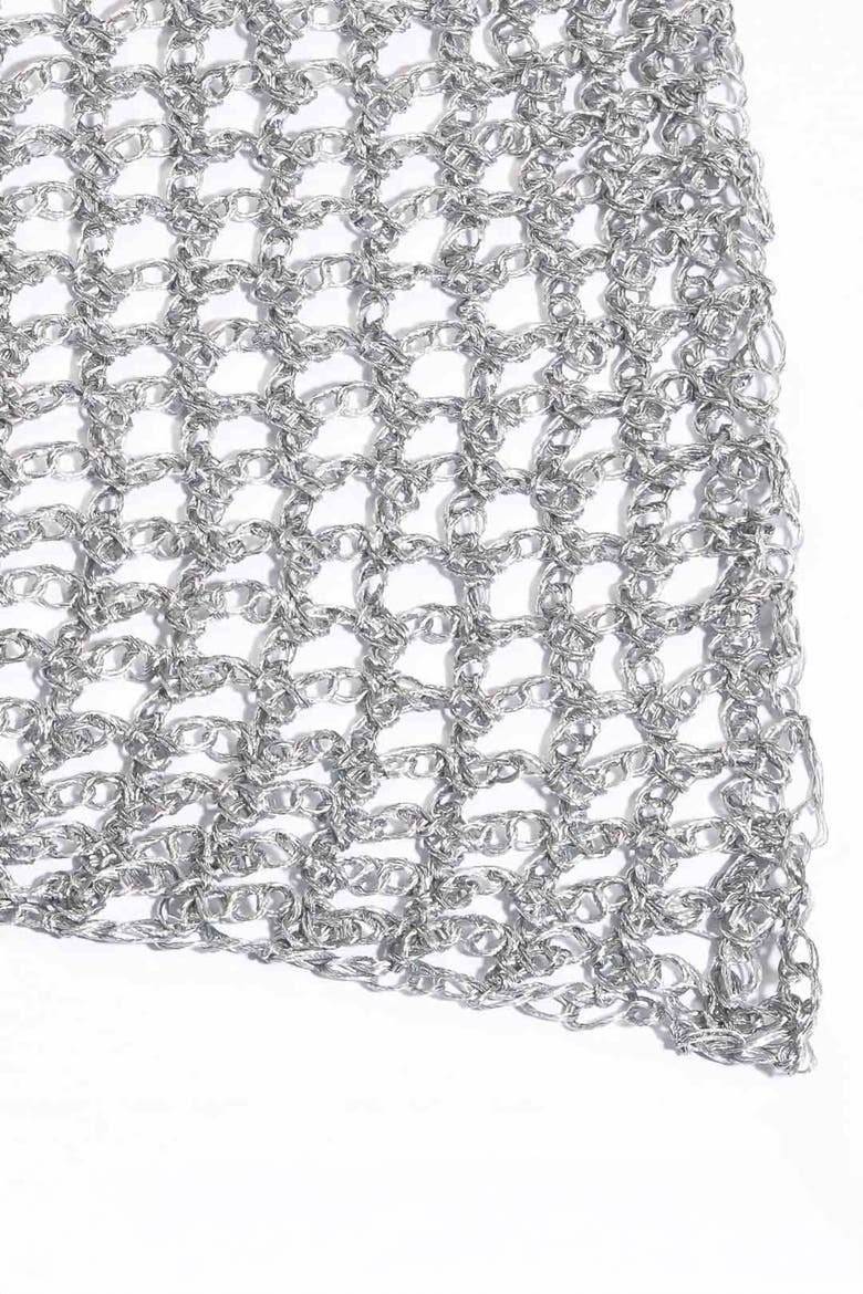 Mettalic Silver scarf, Alternate, color, Silver