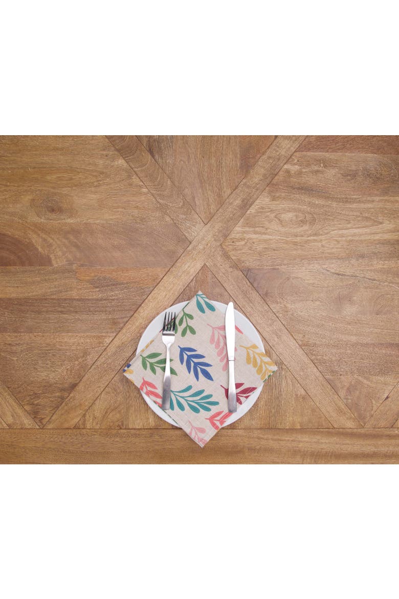 Springtime Blooms Graphic Print Machine Washable Napkins Set of 6, Alternate, color, Green