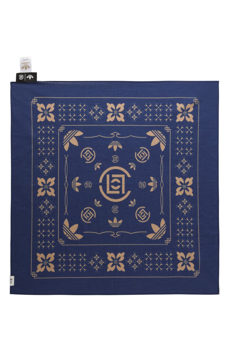 adidas Originals x CLOT Cotton Bandana, Alternate, color, Tech Indigo/ Cardboard