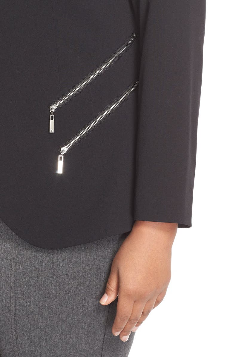 Vince Camuto Drape Collar Double Zip Blazer, Alternate, color,
