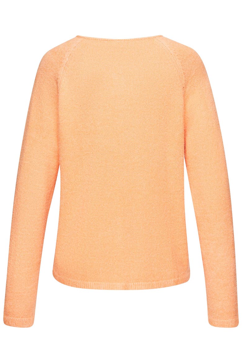 Fuzzy V-Neck Sweater, Alternate, color, Peach Heather