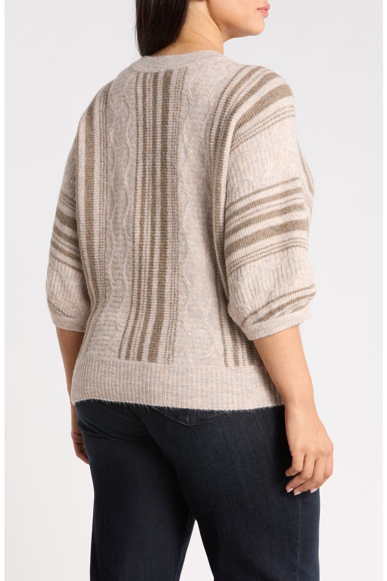 Striped Dolman Sleeve Sweater, Alternate, color, OATMEAL/ OYSTER MUSHROOM