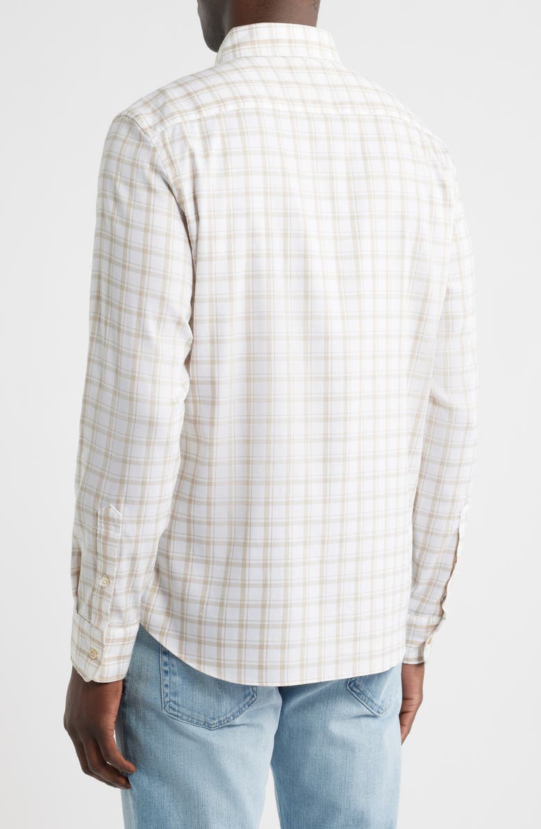 Faherty Movement Monterrey Plaid Button-Up Shirt, Alternate, color, Khaki Cloud Plaid