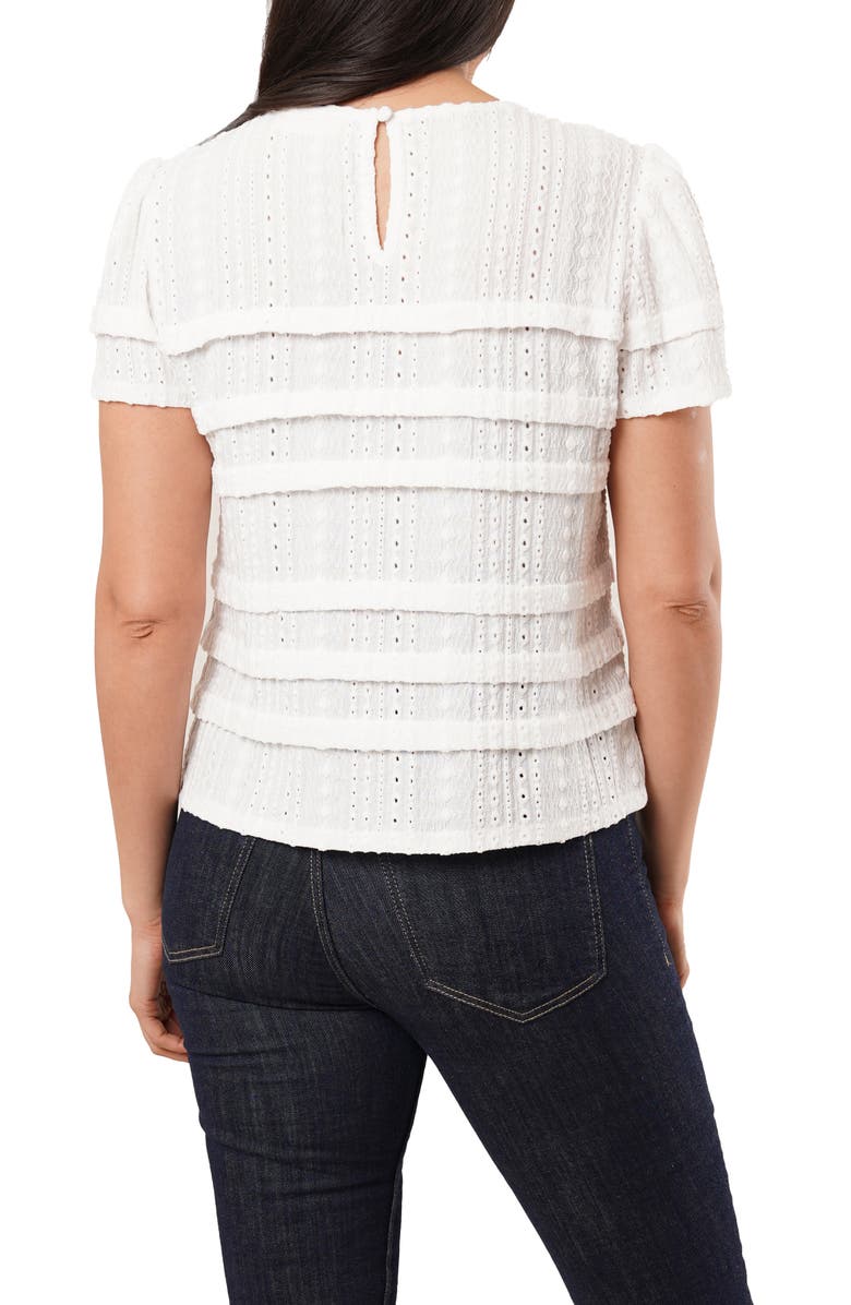 SUNNY LEIGH Eyelet Ruffle Top, Alternate, color, White