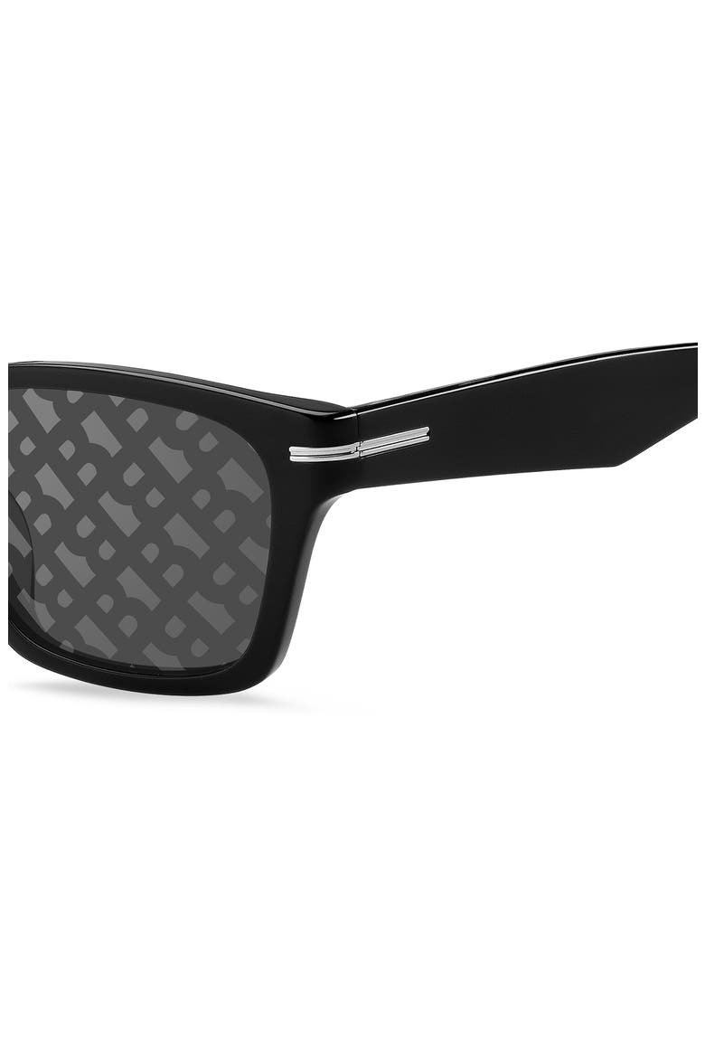 56mm Rectangular Sunglasses, Alternate, color, BLACK/ GREY