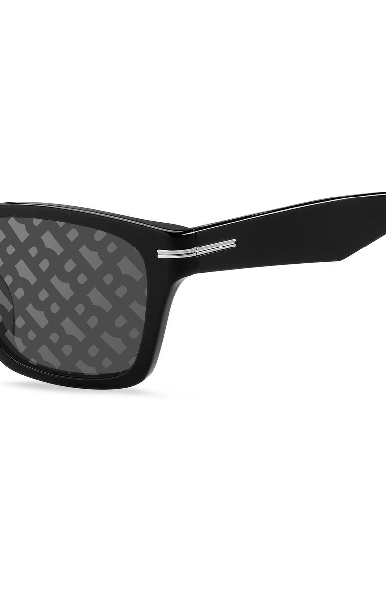 BOSS 56mm Rectangular Sunglasses, Alternate, color, Black/ Grey