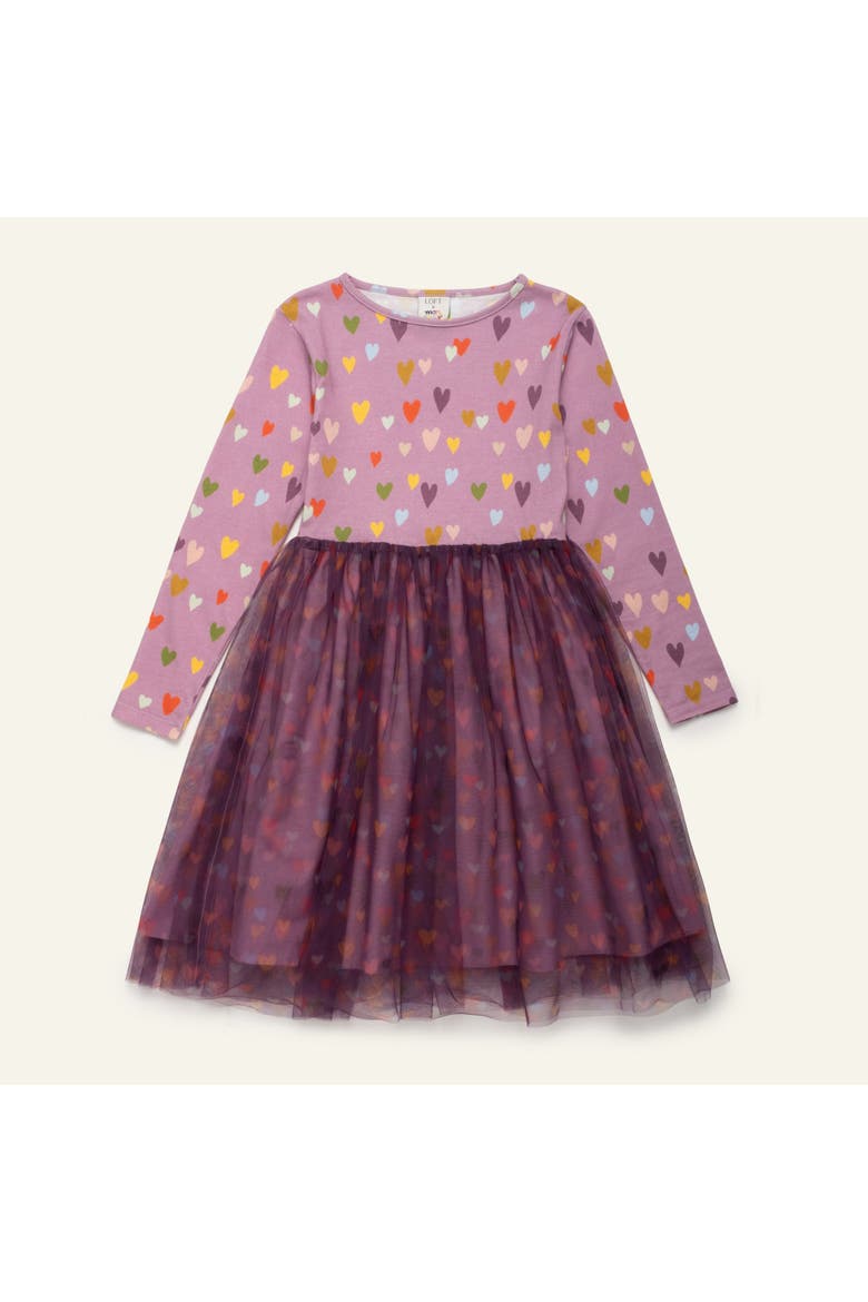 Mini Hearts Tulle Dress, Main, color, Orchid Haze/Multi