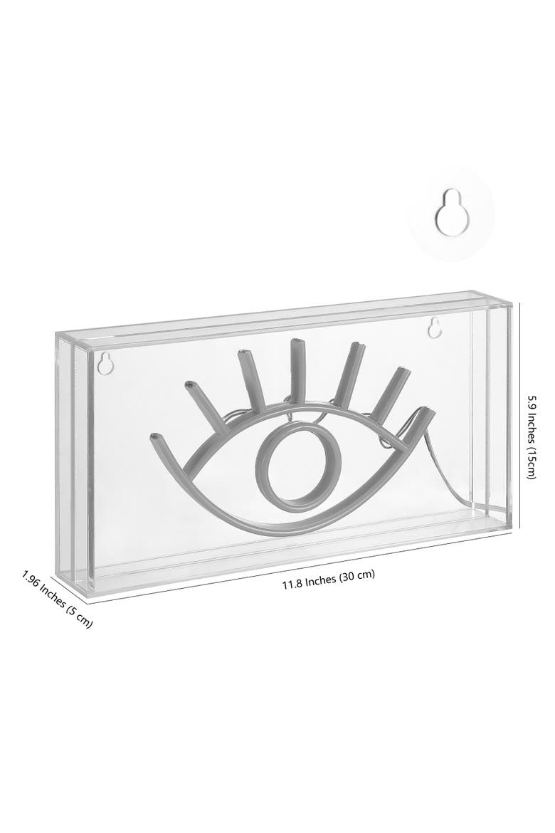 Eye Contemporary Glam Acrylic Box USB Operated LED Neon Light, Alternate, color, White