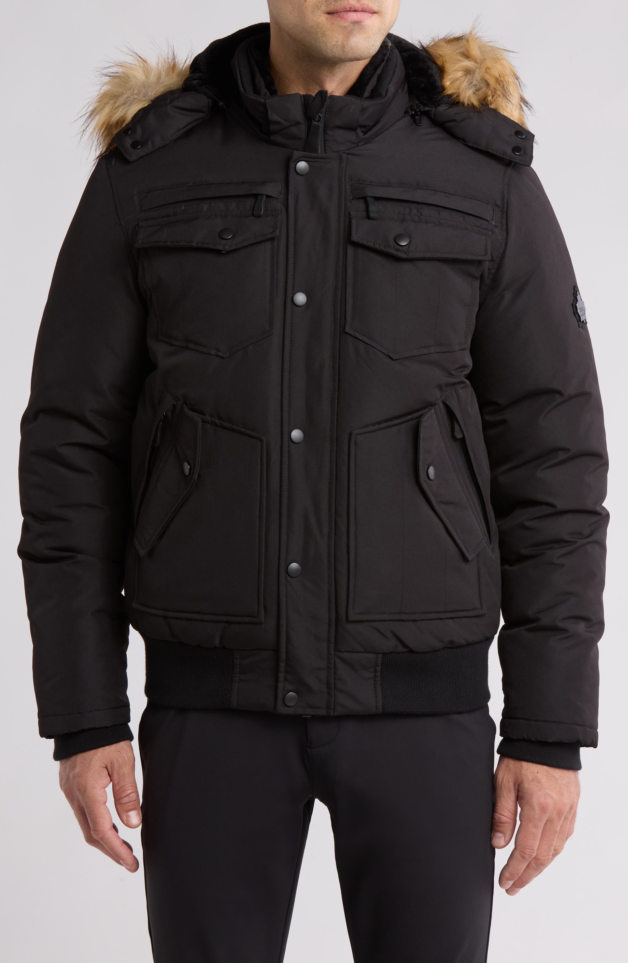 TOBOGGAN CANADA Faux Fur Trim Bomber Jacket