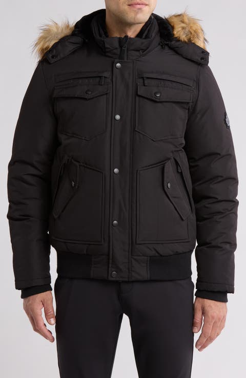 Faux Fur Trim Bomber Jacket