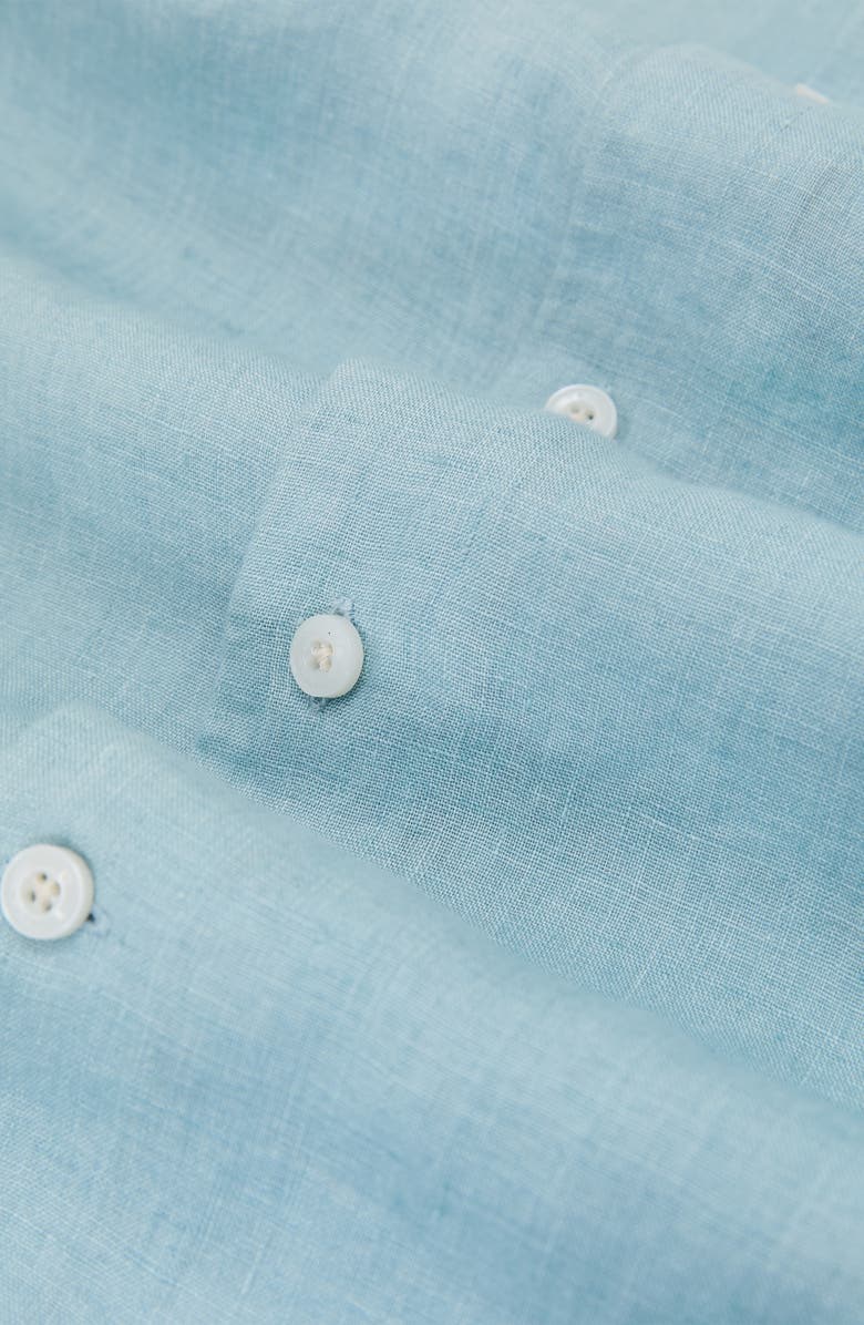 Reiss Ruban Regular Fit Solid Linen Button-Up Shirt, Alternate, color, Ultra Marine Grey