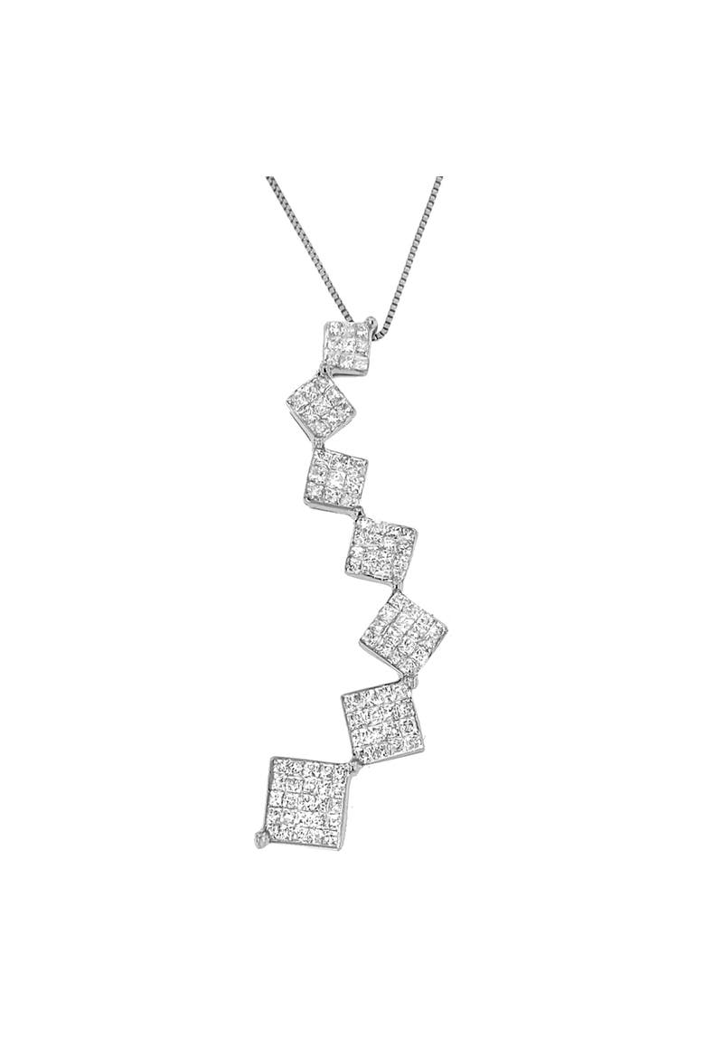 10K White Gold 1 cttw Diamond Snake Curved Pendant Necklace, Main, color, White