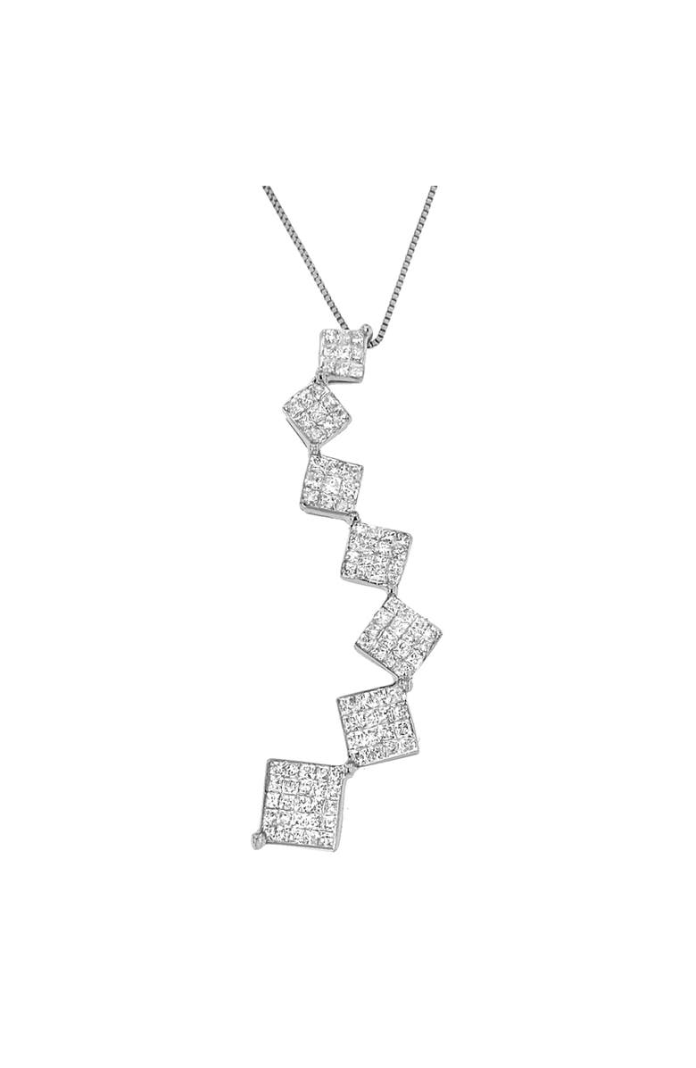 Haus of Brilliance 10K White Gold 1 cttw Diamond Snake Curved Pendant Necklace, Main, color, White