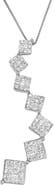 Haus of Brilliance 10K White Gold 1 cttw Diamond Snake Curved Pendant Necklace