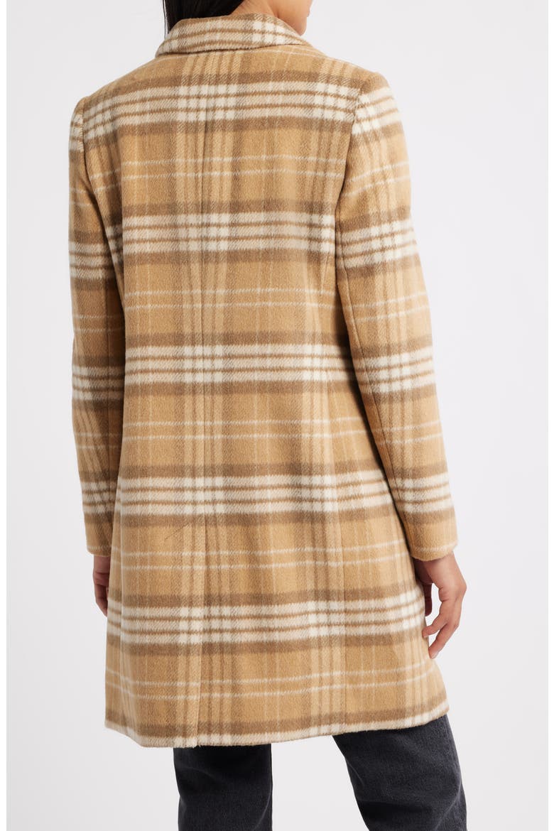 Longline Wool Blend Coat, Alternate, color, CAMEL PLAID