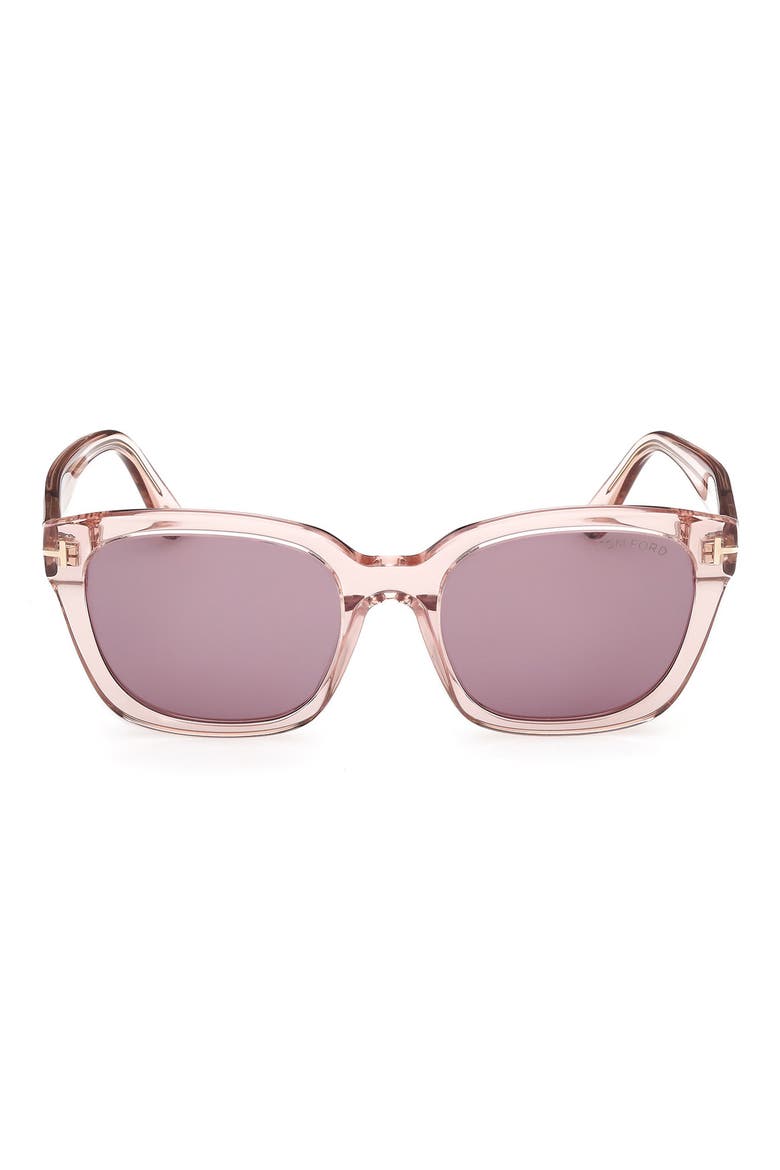 Haylay 53mm Square Sunglasses (Nordstrom Exclusive), Main, color, SHINY TRANSPARENT POWDER ROSE