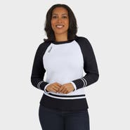 WEAR by Erin Andrews Women's WEAR by Erin Andrews White/Black New Orleans Saints Colorblock Raglan Sweater