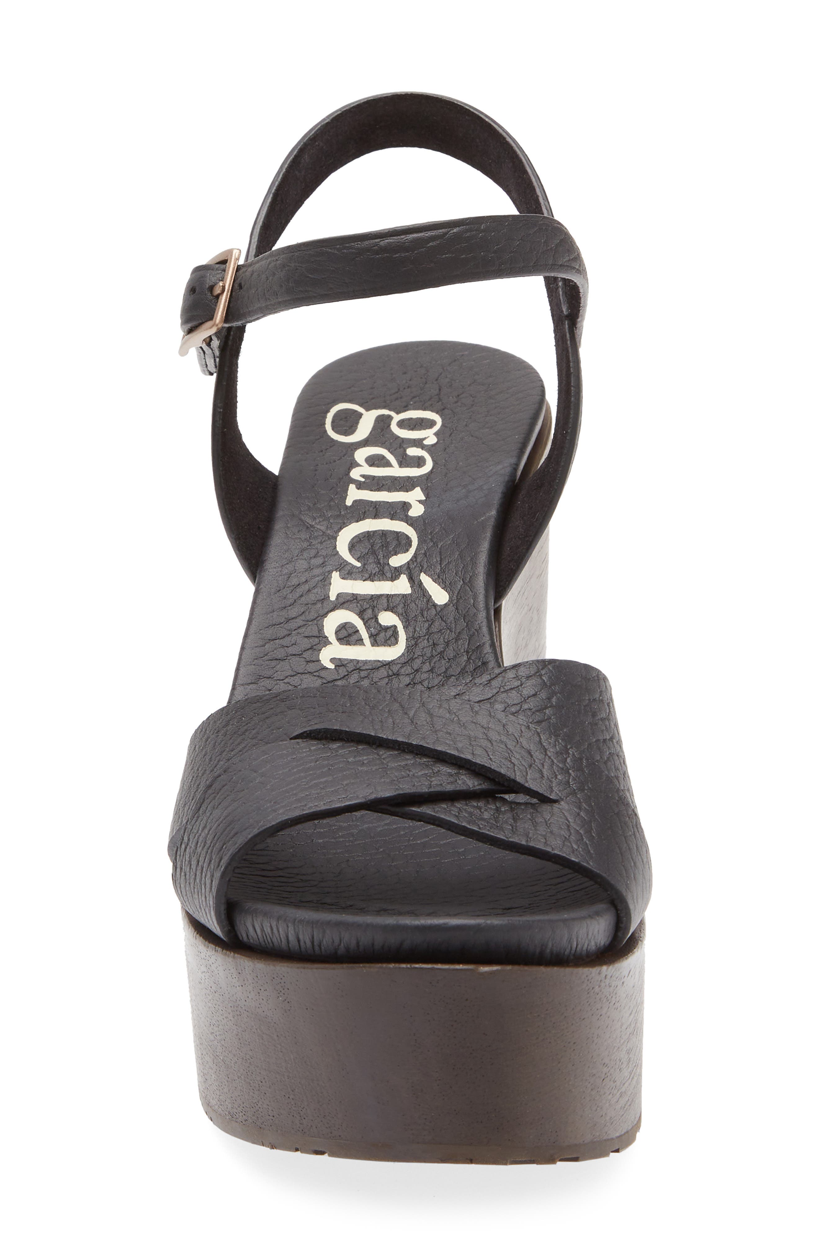 Pedro Garcia Dalys Ankle Strap Platform Wedge Sandal, Alternate, color, Black Cervo
