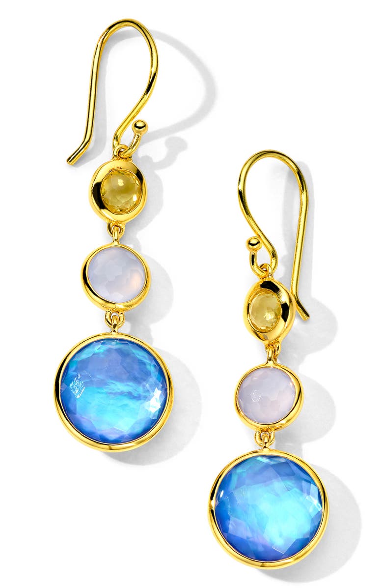 Ippolita Lollipop Triple Stone Drop Earrings, Main, color, Gold