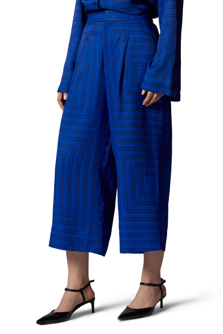 Thoras Crop Wide Leg Trousers, Alternate, color, SURREALIST BLUE AND TRUE BLACK