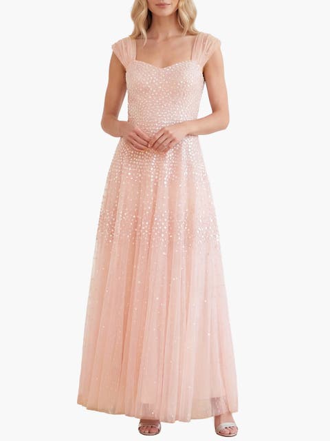 Sunrise Sequin Sweetheart Ankle Gown