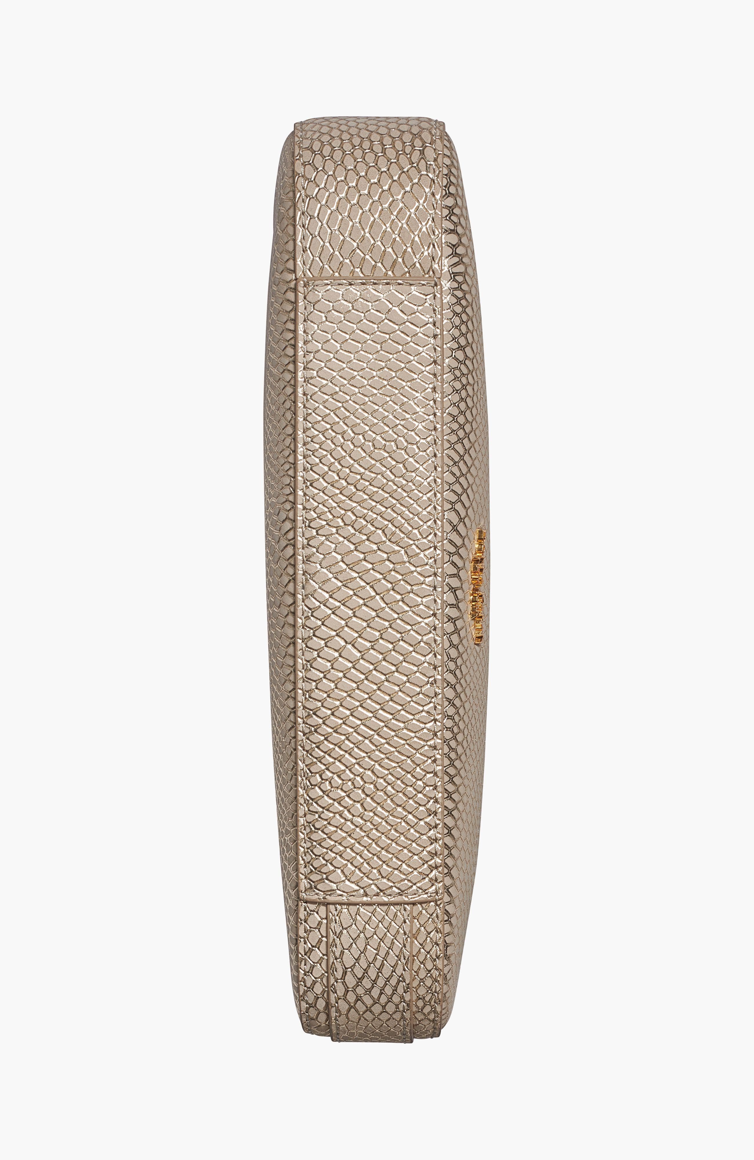 Donna Karan New York Jersey Snake Shoulder, Alternate, color, Metallic Bone