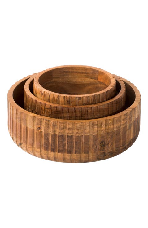 Etta Acacia Wood Bowls