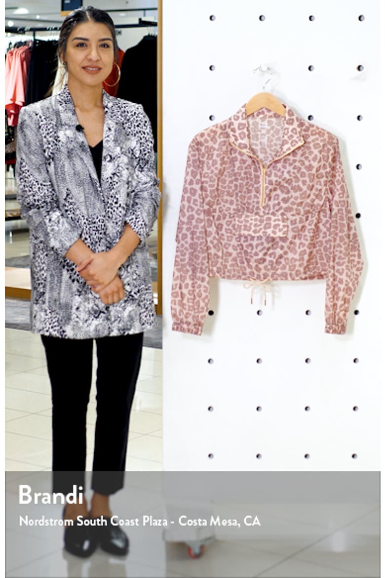 Leopard Print Sheer Half Zip Pullover video