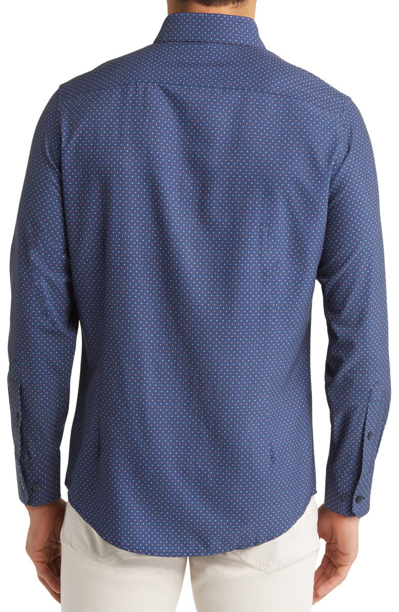 Mizzen+Main Leeward Dot Print Stretch Performance Button-Up Shirt, Alternate, color,