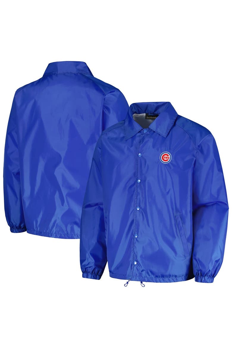 Men's Dunbrooke  Royal Chicago Cubs Coach's Raglan Full-Snap Windbreaker Jacket, Main, color, Royal