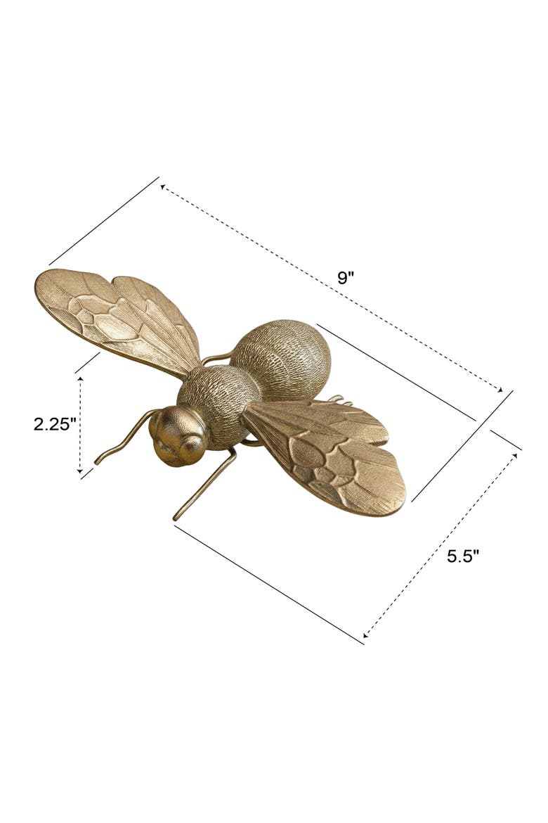 Decorative Bee Figurine, Gold Finish, Alternate, color, Gold